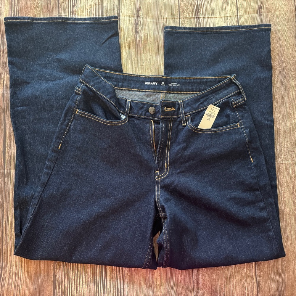 Old Navy High Rise Wow Wide Leg Jeans Size 10 Petite